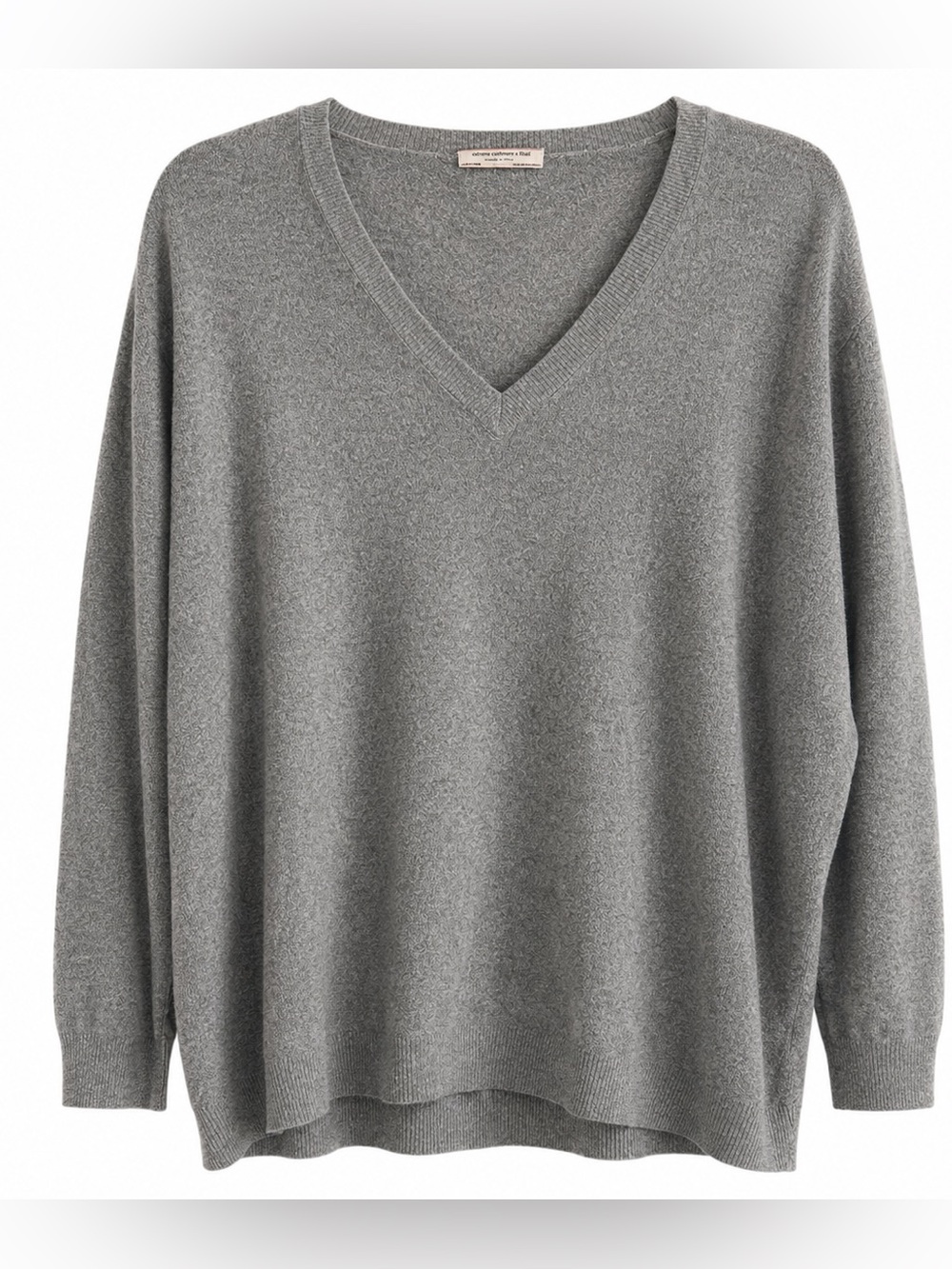 ZARA Maternity Grey V-Neck Wool Blend Knit Sweater Relaxed Fit - Picture 1 of 7